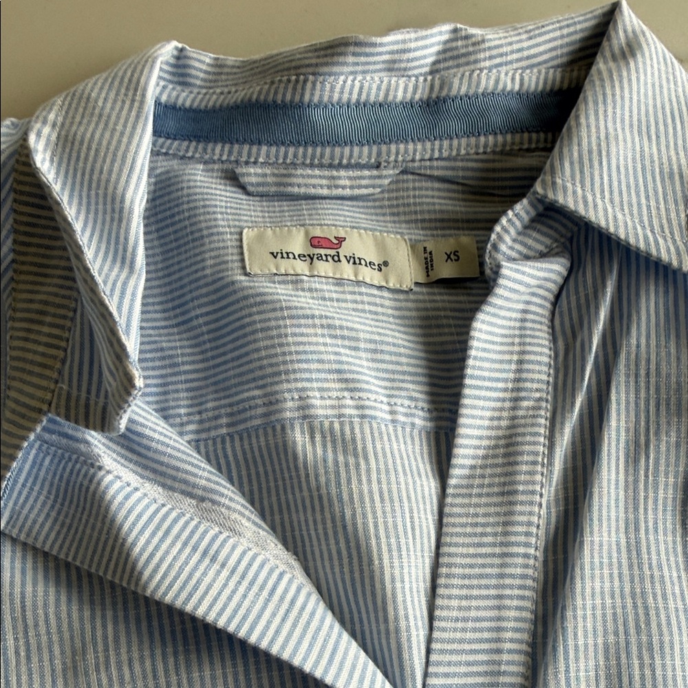 NWOT Vineyard Vines Light Blue Striped Savannah Popover Tunic - Picture 2 of 5